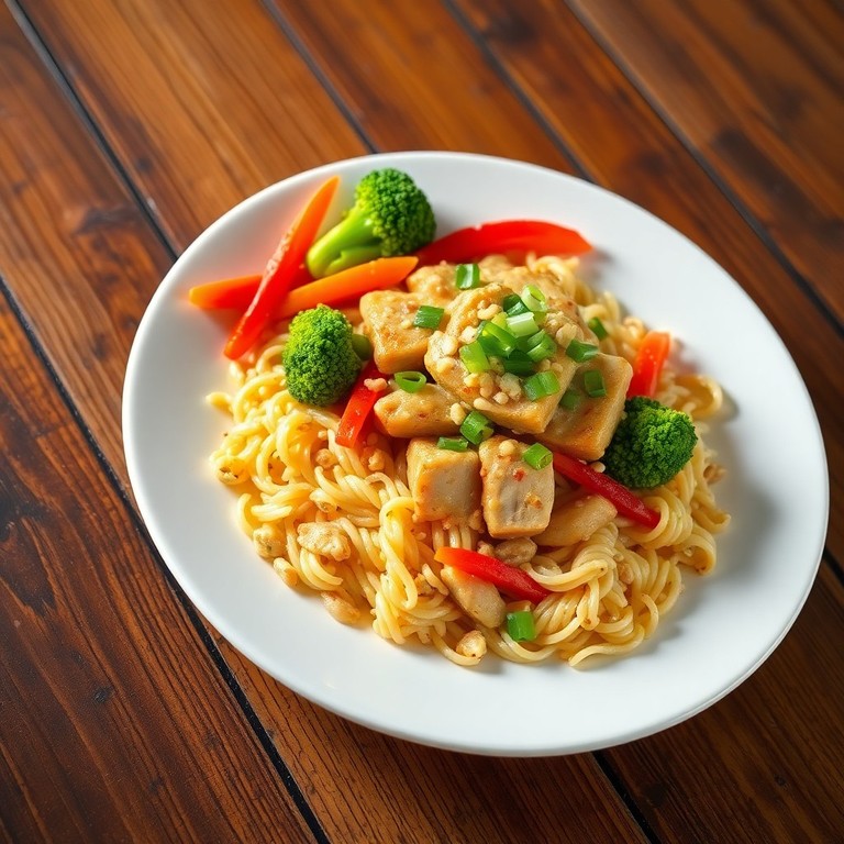 Orzo Salteado al Estilo Thai con Pollo y Maní