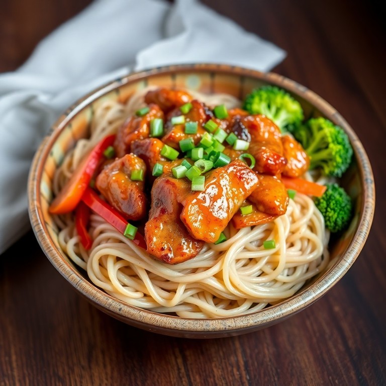 Frango Teriyaki com Macarrão de Trigo Sarraceno e Manteiga de Amendoim