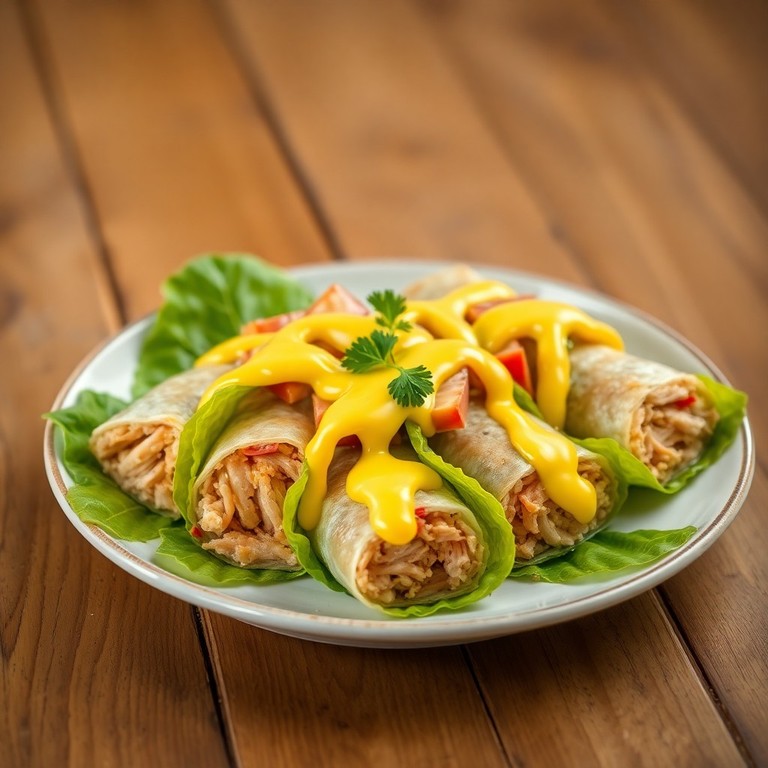 Rollitos de Quinua con Pollo y Sancayo a la Huancaína