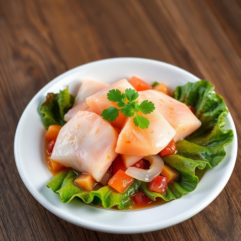 Ceviche Nikkei de Panceta y Sancayo a la Brasa