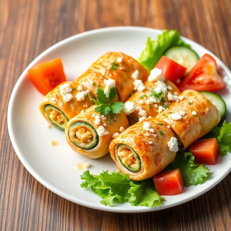 Rollitos de Pollo Rellenos de Calabacín y Feta al Horno