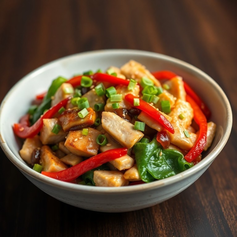 Salteado Oriental de Pollo y Sancayo con Jengibre y Pak Choi