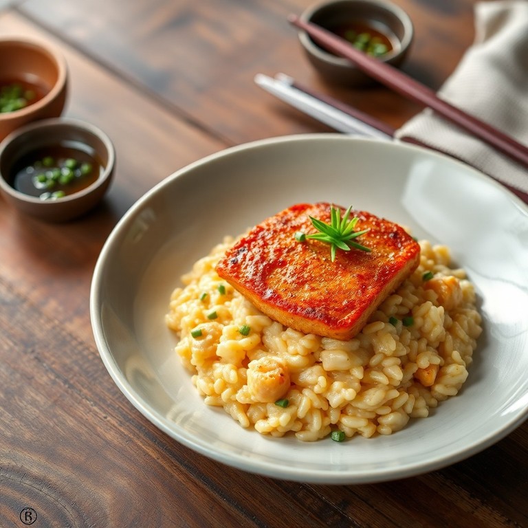 Risotto Nikkei con Cerdo Empanizado y Sancayo