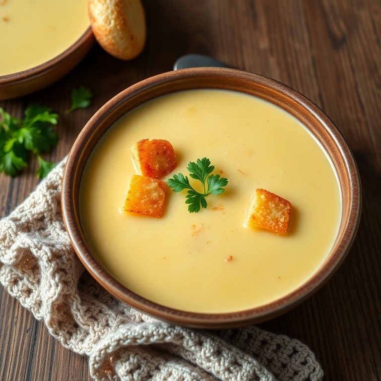 Kartoffel-Butterkäse-Suppe mit Muskatnuss