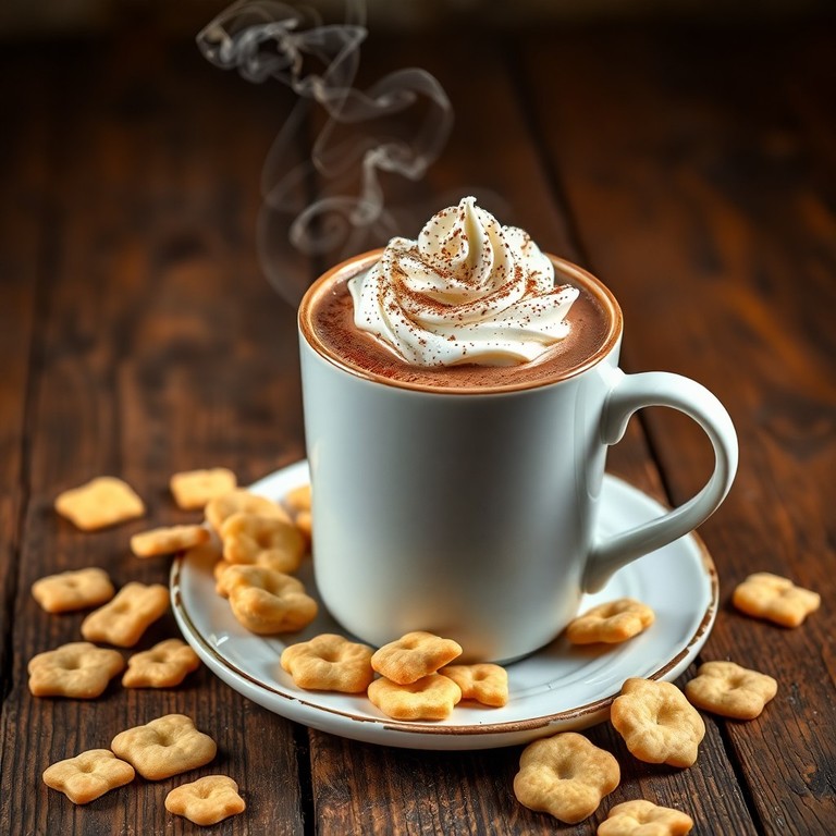 Chocolate Quente Cremoso com Biscoito de Maisena e Café