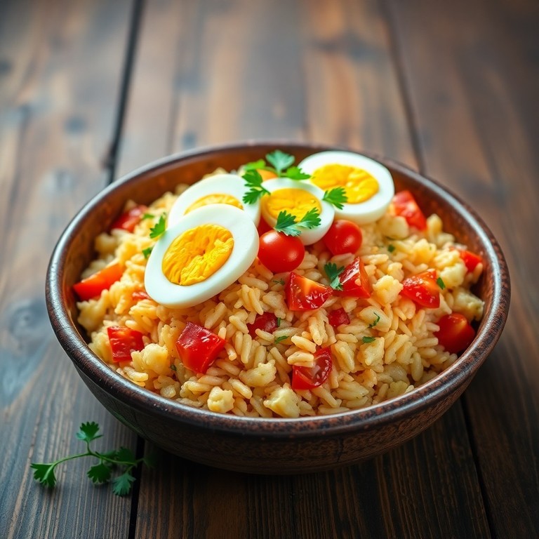 Spaanse Rijst met Ei en Tomaat