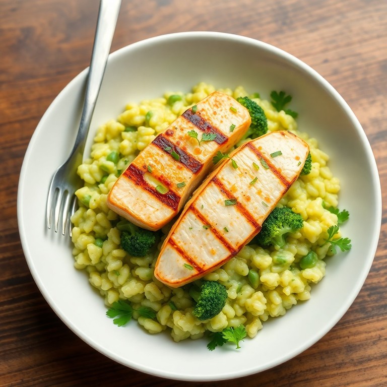Risotto Cremoso con Pollo Grigliato, Avocado e Broccoli