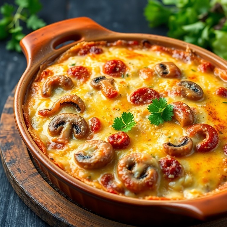 Aiguillettes de Poulet au Chorizo et Champignons, Gratinées au Parmesan