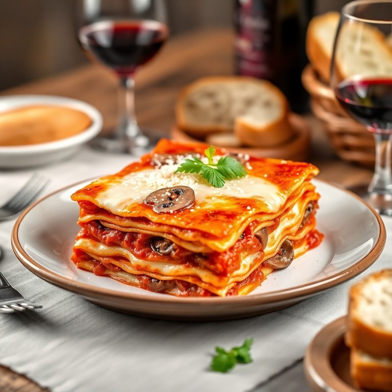 Lasanha à Bolonhesa com Funghi e Marsala