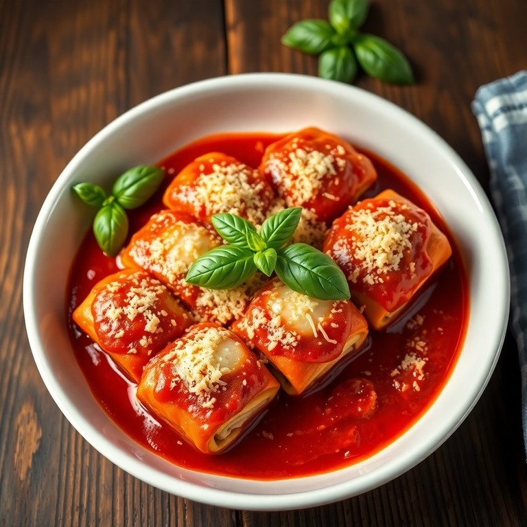 Rolinhos de Lasanha Gratinados