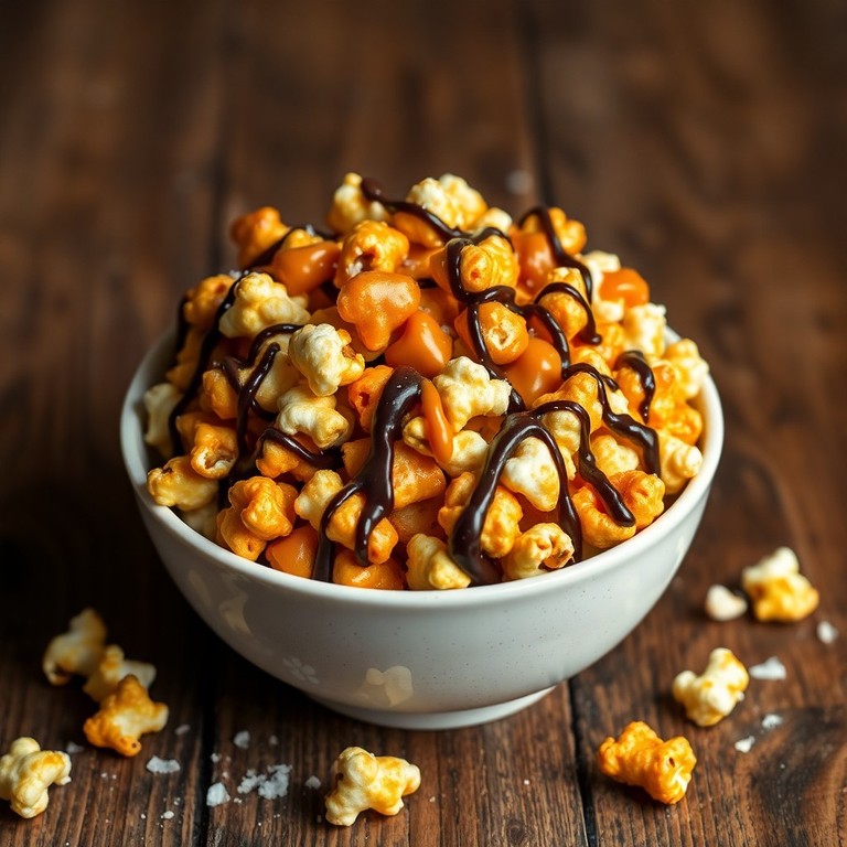 Salted Dark Chocolate Caramel Popcorn