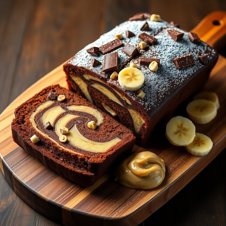 Bananen-Erdnussbutter-Schokoladen-Rührkuchen