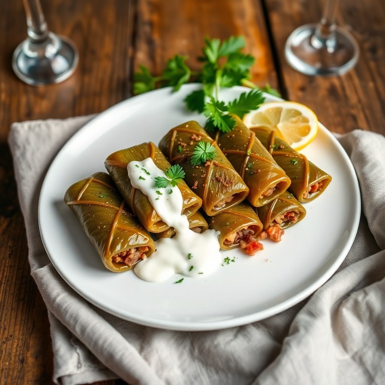 Warme Weinblätter mit Lammfleisch (Yaprak Sarma)