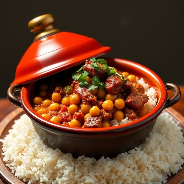 Tajine de Viande Hachée aux Pois Chiches et Harissa
