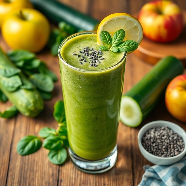 Energie-Boost-Smoothie mit Spinat, Gurke, Apfel und Zitrone
