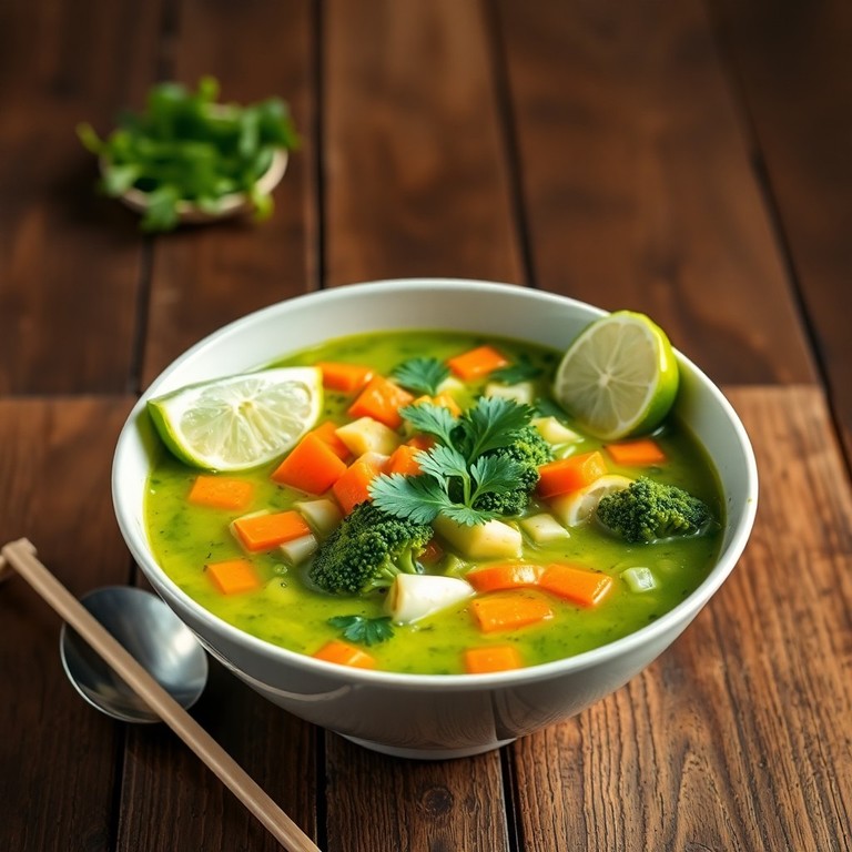 Soupe Thaï Végétale au Curry Vert