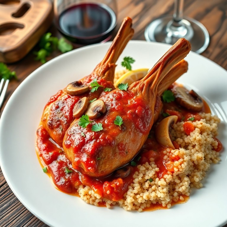 Lapin à la Méditerranéenne, Quinoa et Champignons