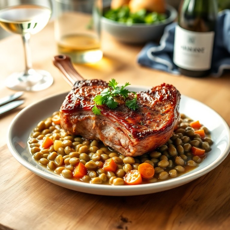 Jarret de Porc Braisé aux Lentilles Classique