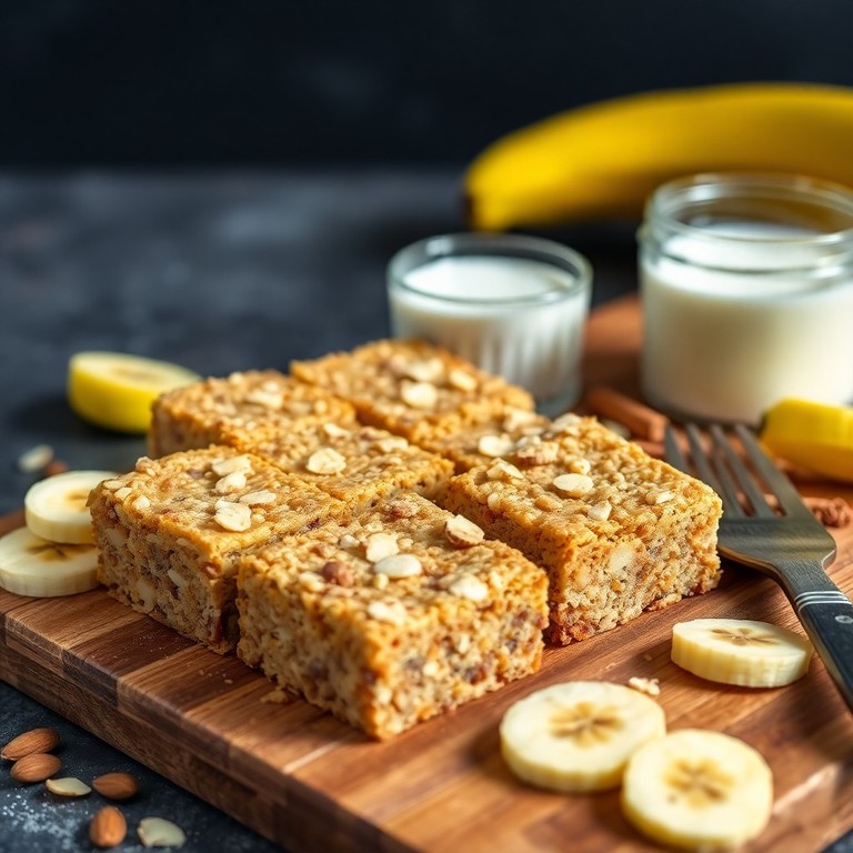 Banana Almond Oat Breakfast Bars