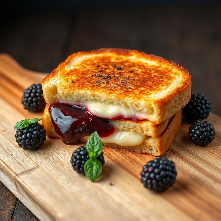 Cheddar Goat Cheese and Blackberry Jam Grilled Cheese