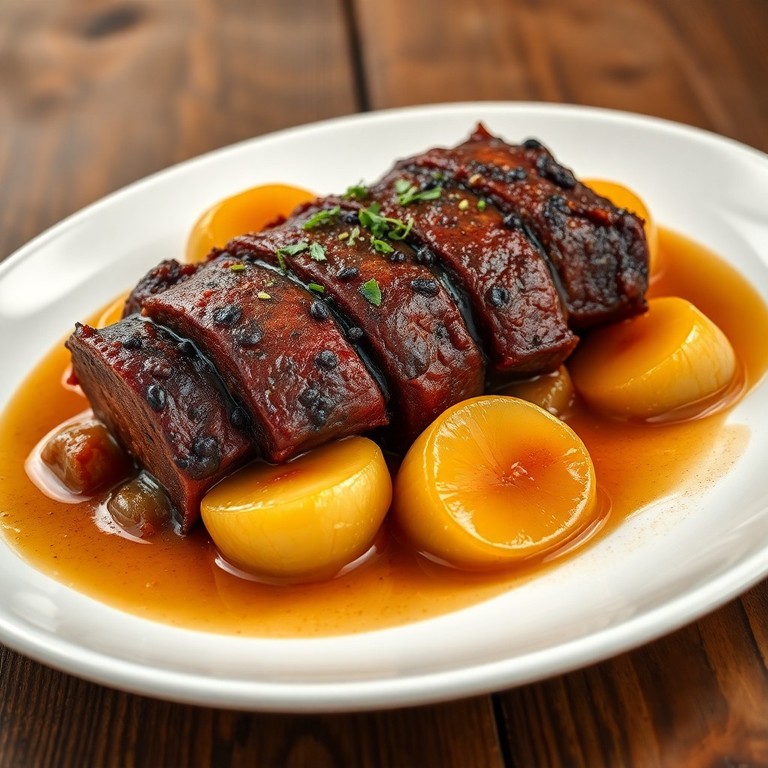Boudin Noir aux Pommes et Oignons Fondus