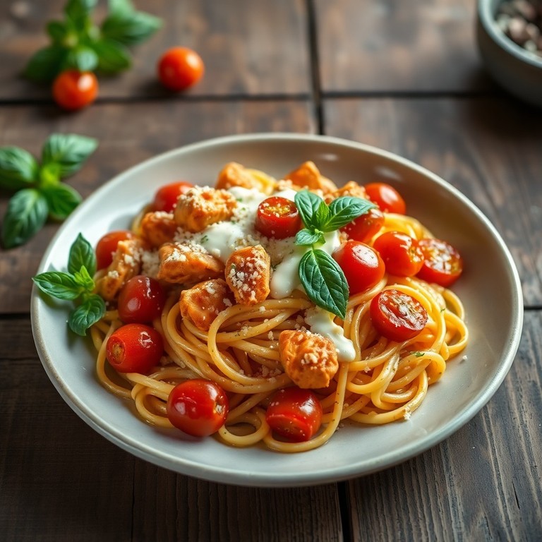 Bucatini Tandoori con Tomates Cherry Asados