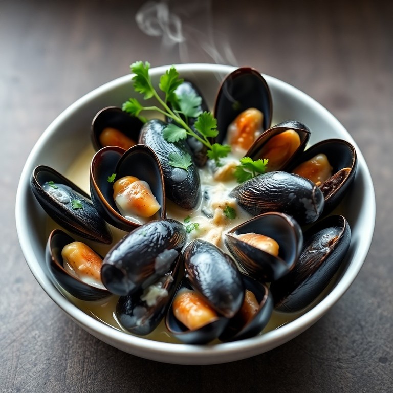 Moules à la crème et aux échalotes