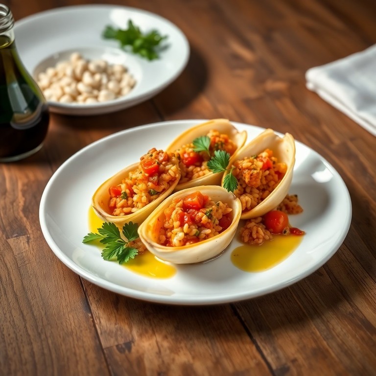 Encornets farcis à la tomate et au riz