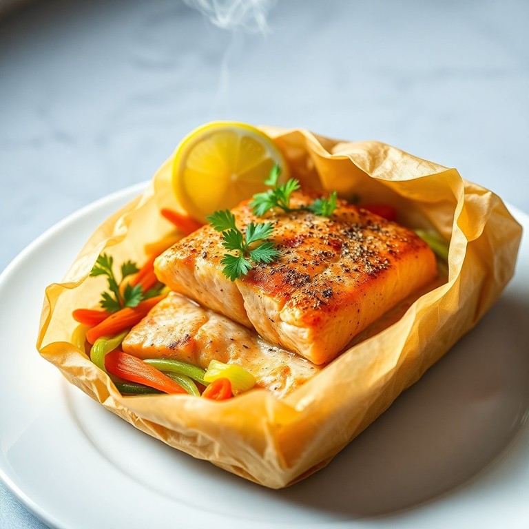 Papillote de saumon aux petits légumes