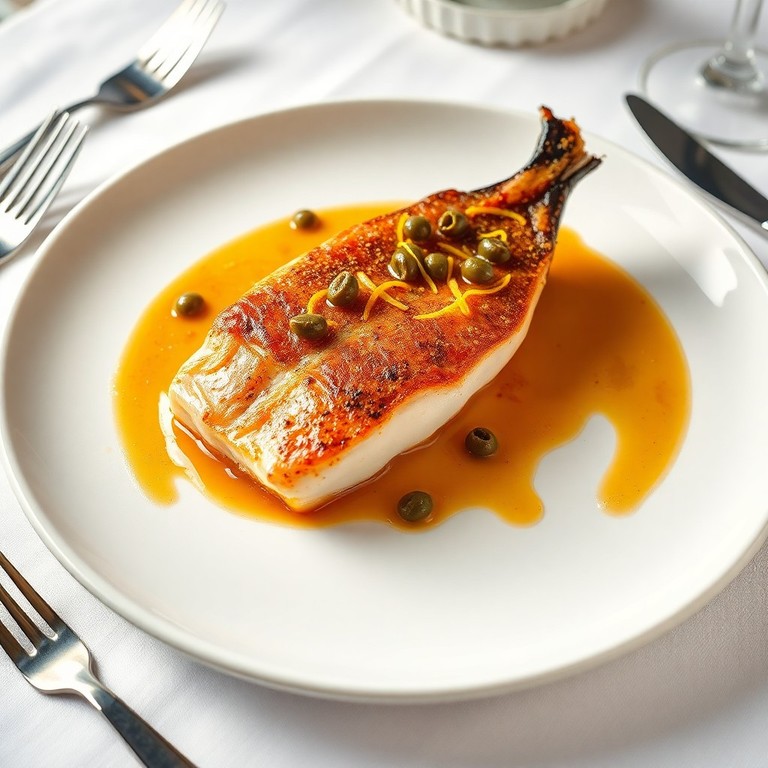 Aile de raie sauce aux câpres et beurre noisette