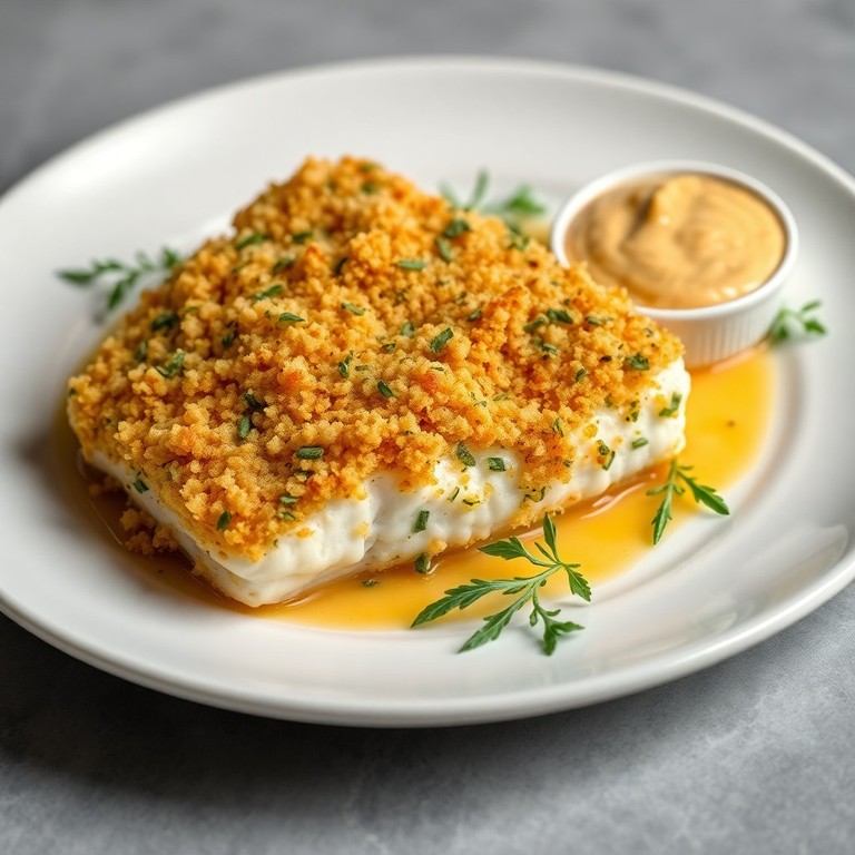 Morue en croûte d’herbes et chapelure