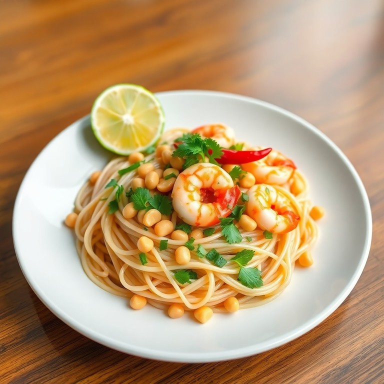 Pad Thaï aux Crevettes et Cacahuètes