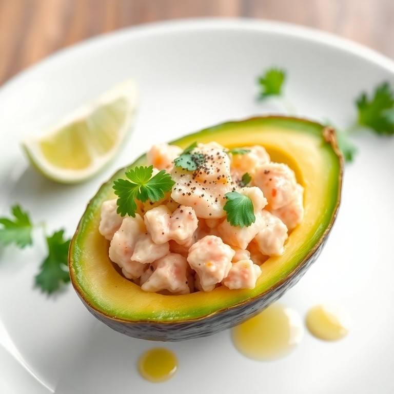 Avocat farci au thon et fromage frais