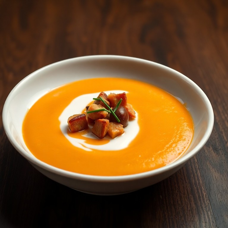 Velouté de potimarron et éclats de châtaignes