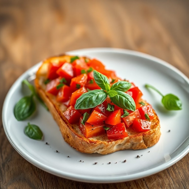 Bruschetta tomates-basilic et huile d’olive