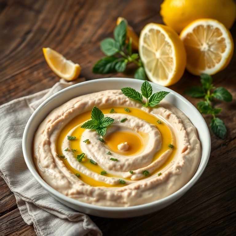 Houmous de Pois Chiches Maison à la Menthe Fraîche