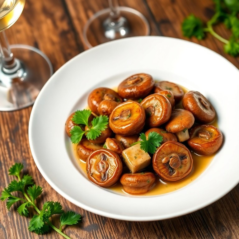Champignons persillés au vin blanc