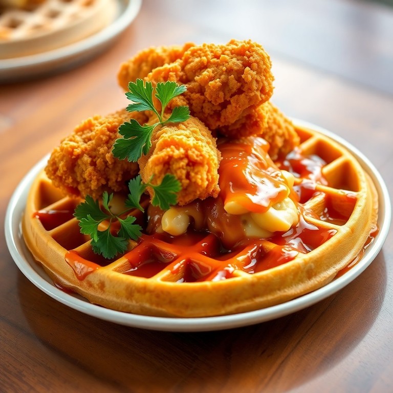 Hot Honey Chicken and Mac Waffle