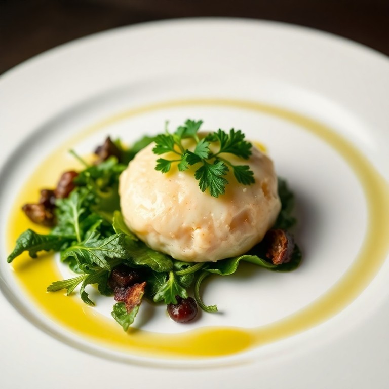 Brandade de morue maison et salade de jeunes pousses