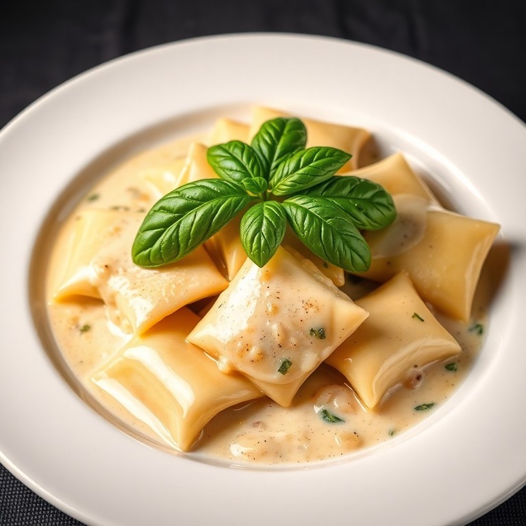 Ravioles du Dauphiné à la crème et basilic
