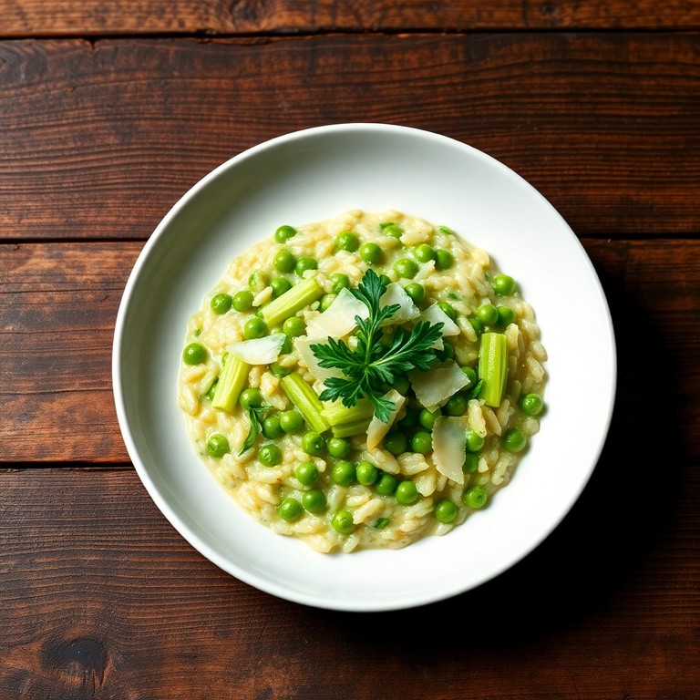 Risotto aux légumes verts et parmesan