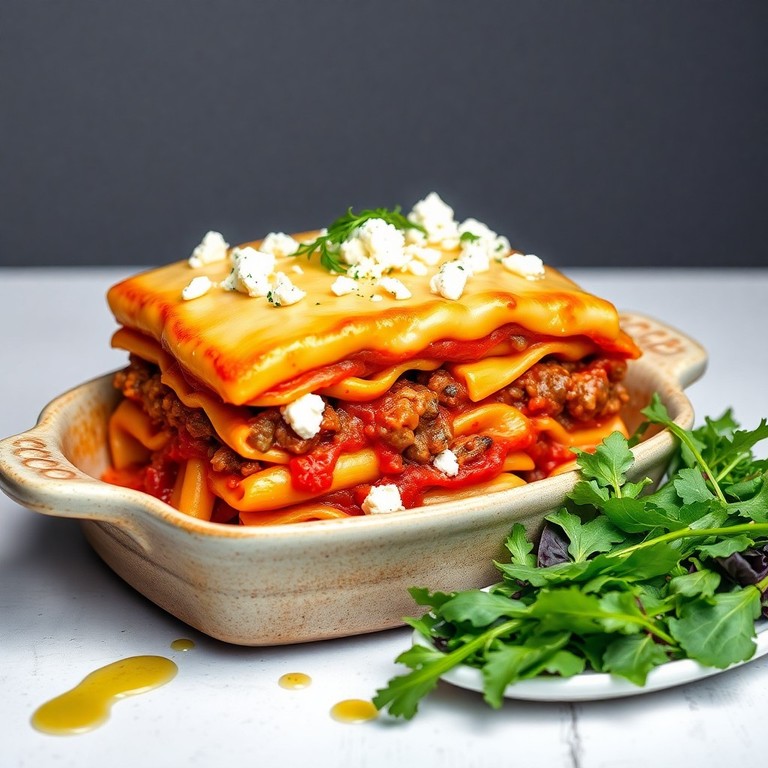 Moussaka de Pâtes au Boeuf Haché et Ail