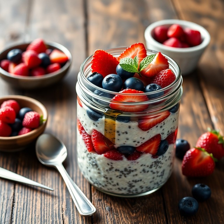 Griechischer Joghurt Beeren Overnight Oats