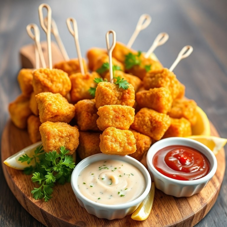 Schnitzel-Spieße mit Dip-Variation