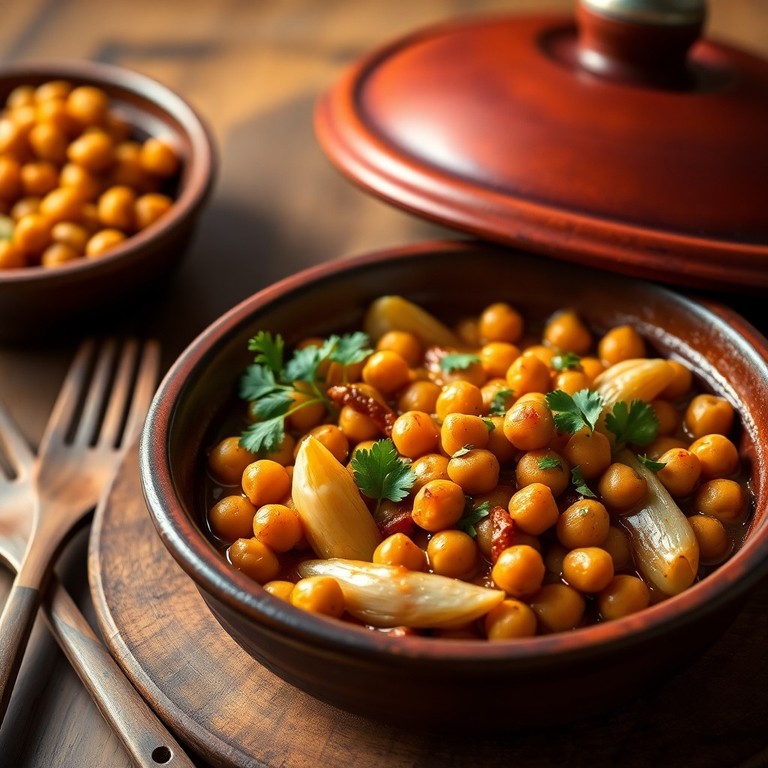 Tajine de Pois Chiches aux Endives Caramélisées et Épices Marocaines