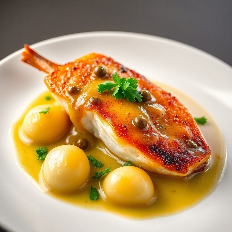 Aile de Raie Sauce Câpres et Beurre Citronné, Pommes Vapeur