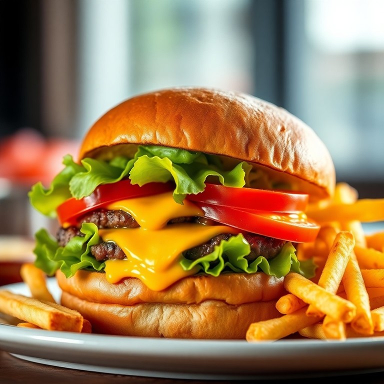 Amerikanischer Hamburger mit Geheimer Soße