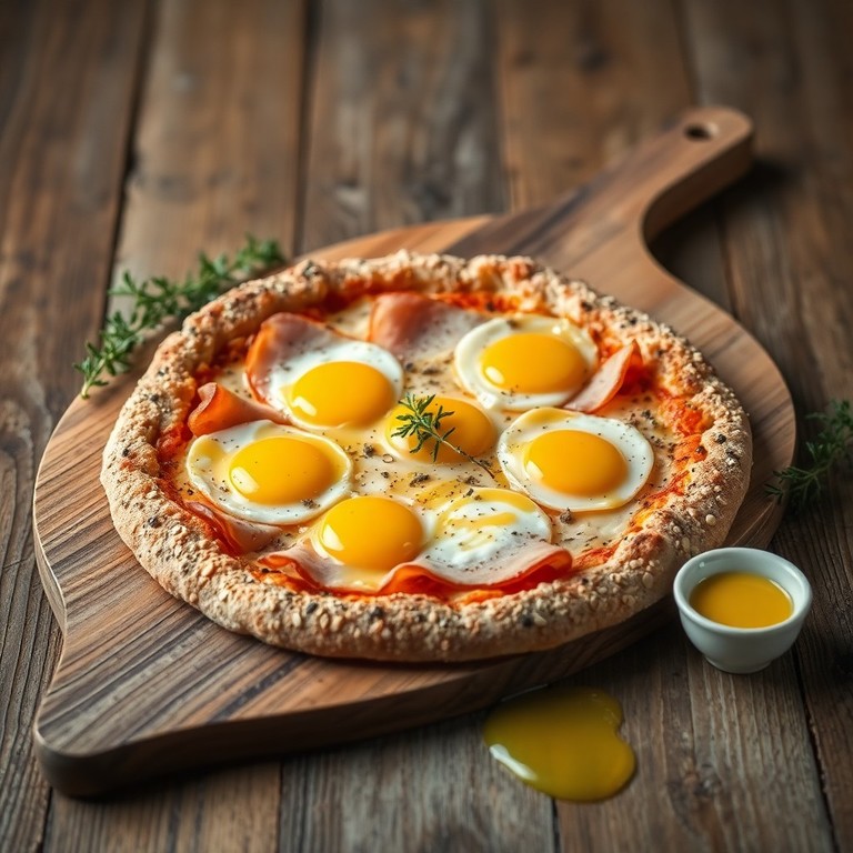Pizza Rústica de Aveia com Presunto, Queijo e Ovo Caipira