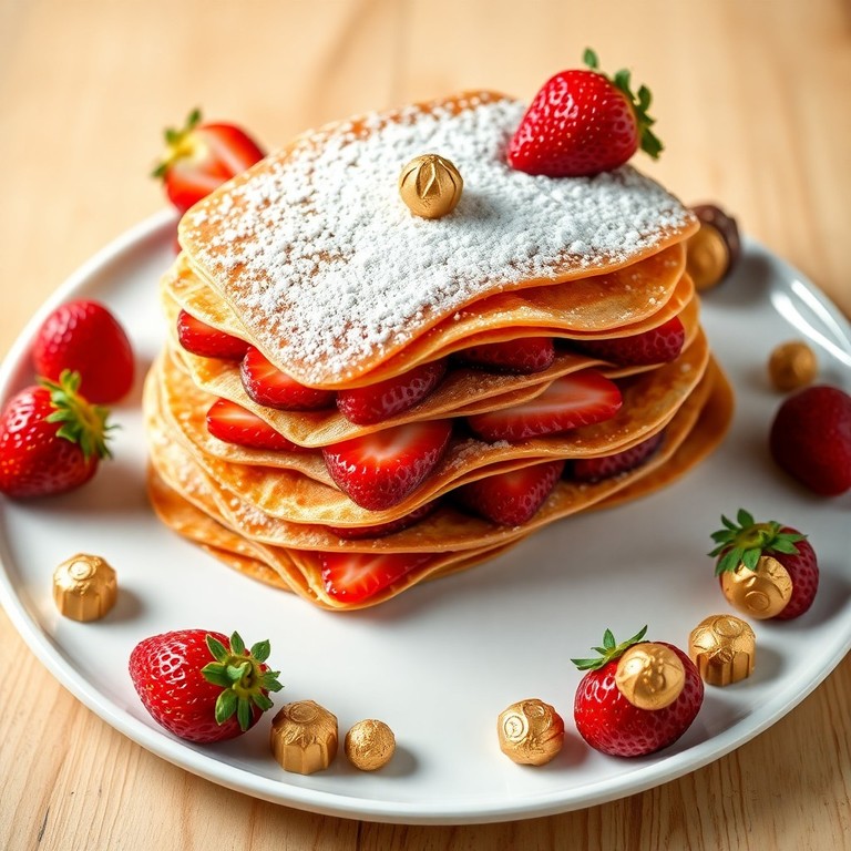 Mille-Feuille de Crêpes Fraise-Nutella Rocher