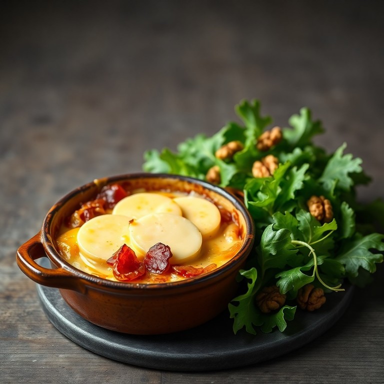 Tartiflette au Reblochon et Salade de Mâche aux Noix